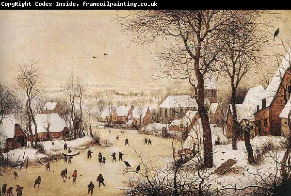 BRUEGEL, Pieter the Elder Winter Landscape with Skaters and Bird Trap
